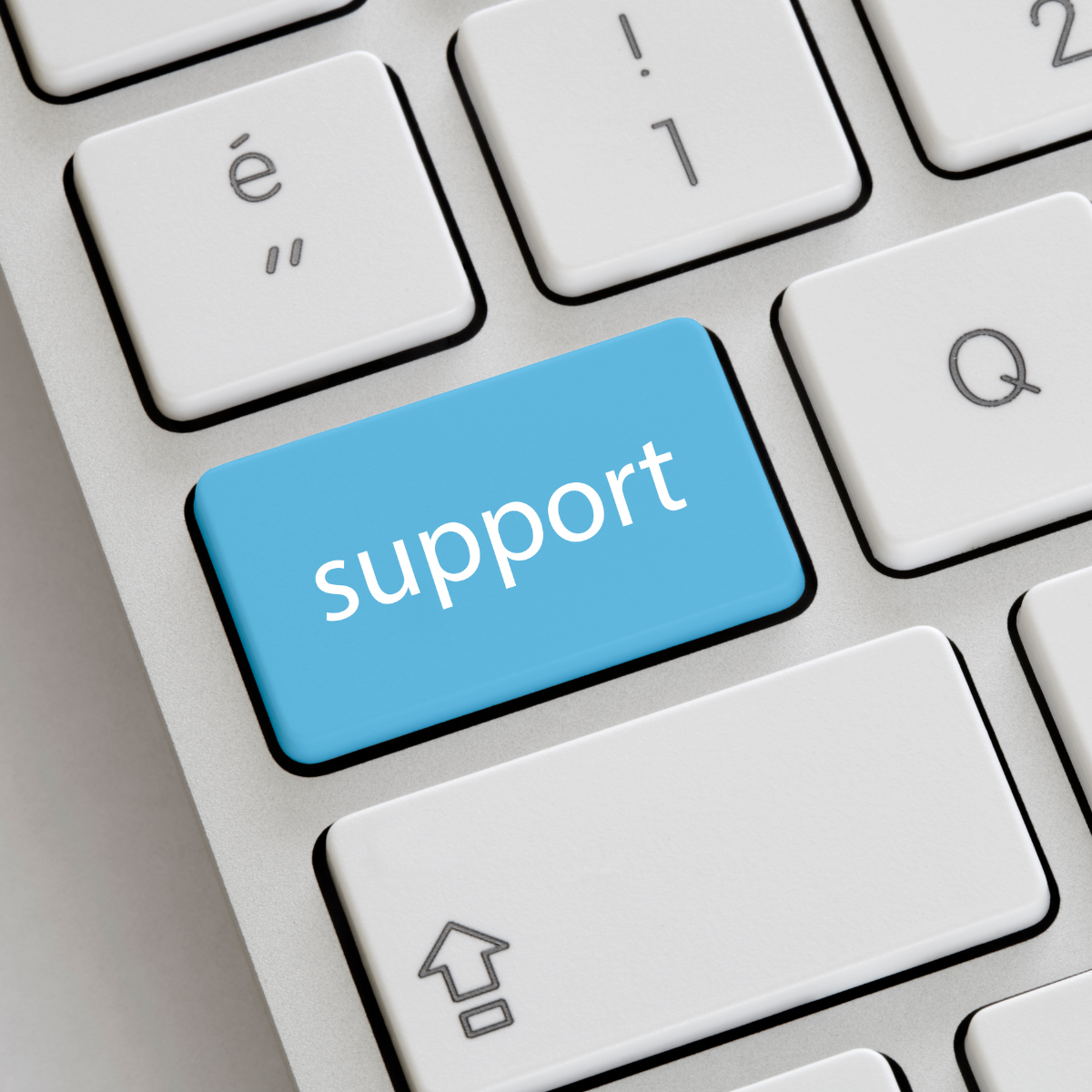 Administrativna podpora – pomoč podjetjem MIMK Računalniška tipkovnica s tipko administrativna podpora, simbol storitev MIMK